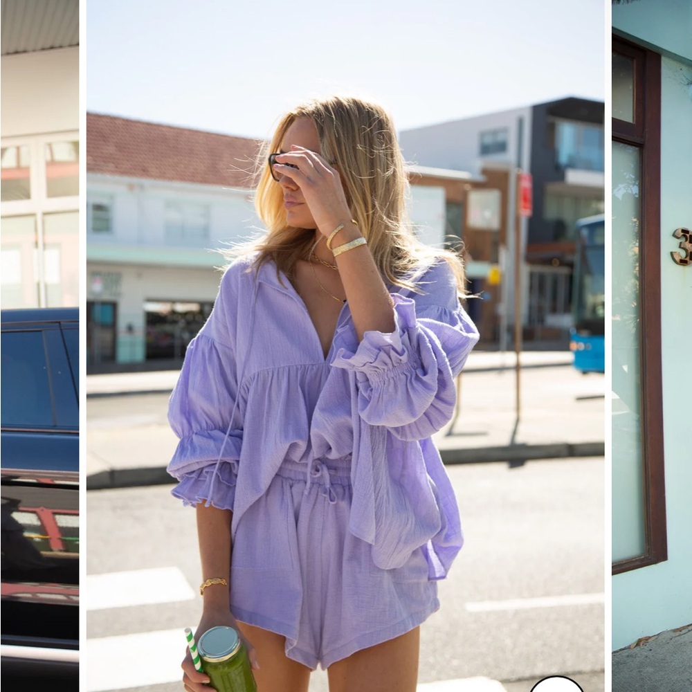 Matching set  Kip Blouse / Lilac  And The Fox Shorts / Lilac